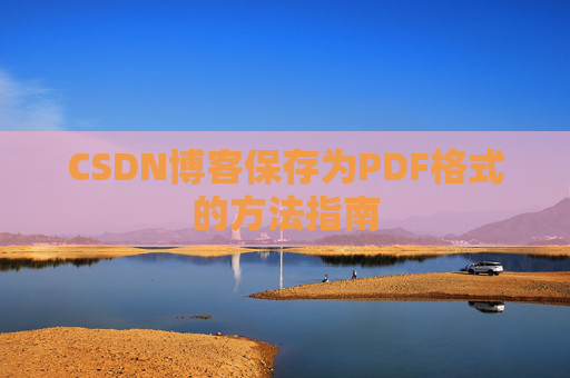 CSDN博客保存为PDF格式的方法指南